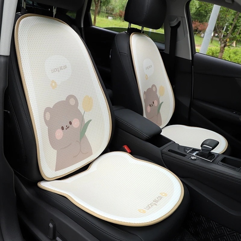 カーシートクッション 可愛い 車 快適 滑り止め シートクーラー 夏 ゼネラルモーターズ用品 r n1 ベア フロントクッション r n2 ベア背もた