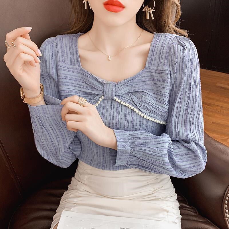 春秋 女性 おしゃれ 蝶結び バブル袖 トップス シャツ 5,183円