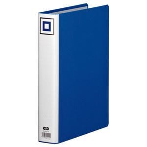 （まとめ） TANOSEE 両開きパイプ式ファイルV A4タテ 400枚収容 背幅55mm 青 1冊 10セット