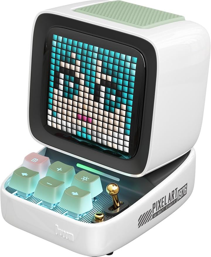 Ditoo Pro 可愛いスピーカー 15W 強化された低音 青軸キーボード RGBライト 音質高 Bluetooth/USB接続 PC用 microSDカード可 専用アプリ (ホワイト)