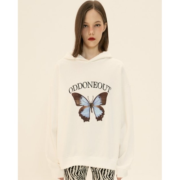 Butterfly needlework hoodie white