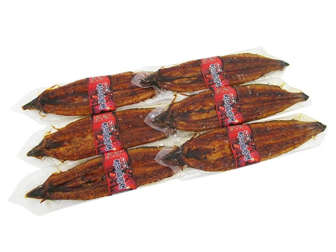 国産 =うなぎ蒲焼= 約180g前後 x6pc 真空パック入り 山椒/タレ付き 頭有腹開