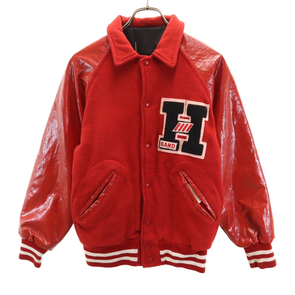 ヴィンテージ 70s 袖レザー スタジャン M レッド VINTAGE メンズ 11,537円