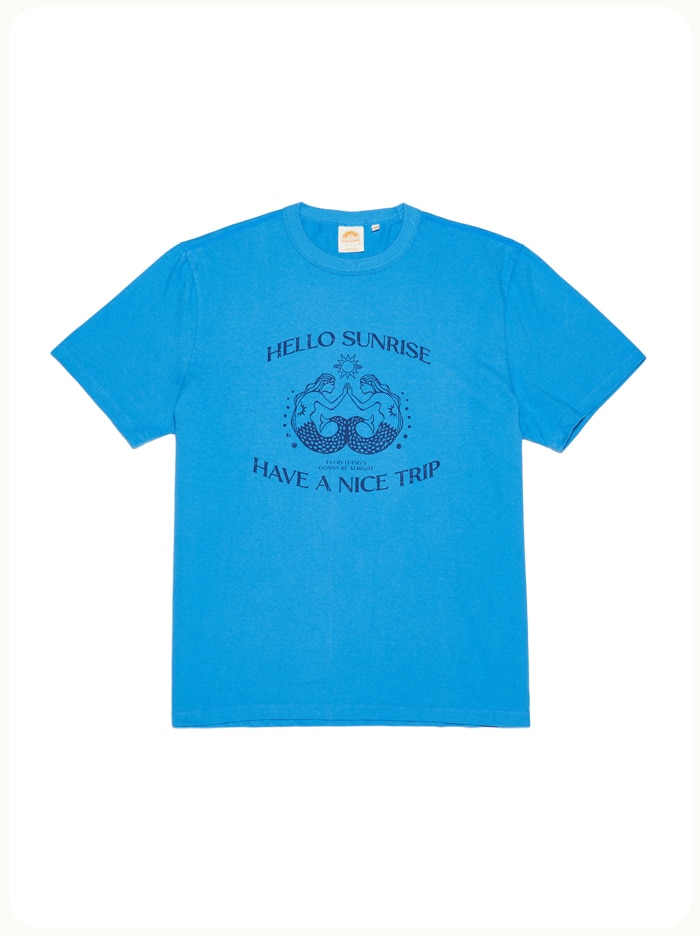 HELLO SUNRISE Mermaid Tee Marlin Blue