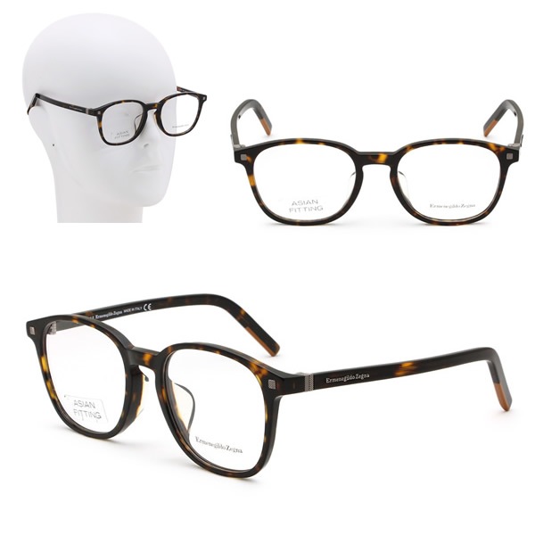 フレームのみ EZ5186-F/V 052 54 ハバナ Ermenegildo Zegna メガネ 眼鏡 アジアンフィット