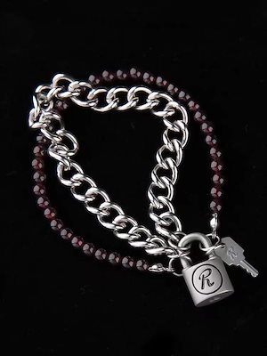 ブレスレット 南京錠 男女 カップル オリジナル マット パンクロック 定情 ハロウィーン プレゼント アクセサリー