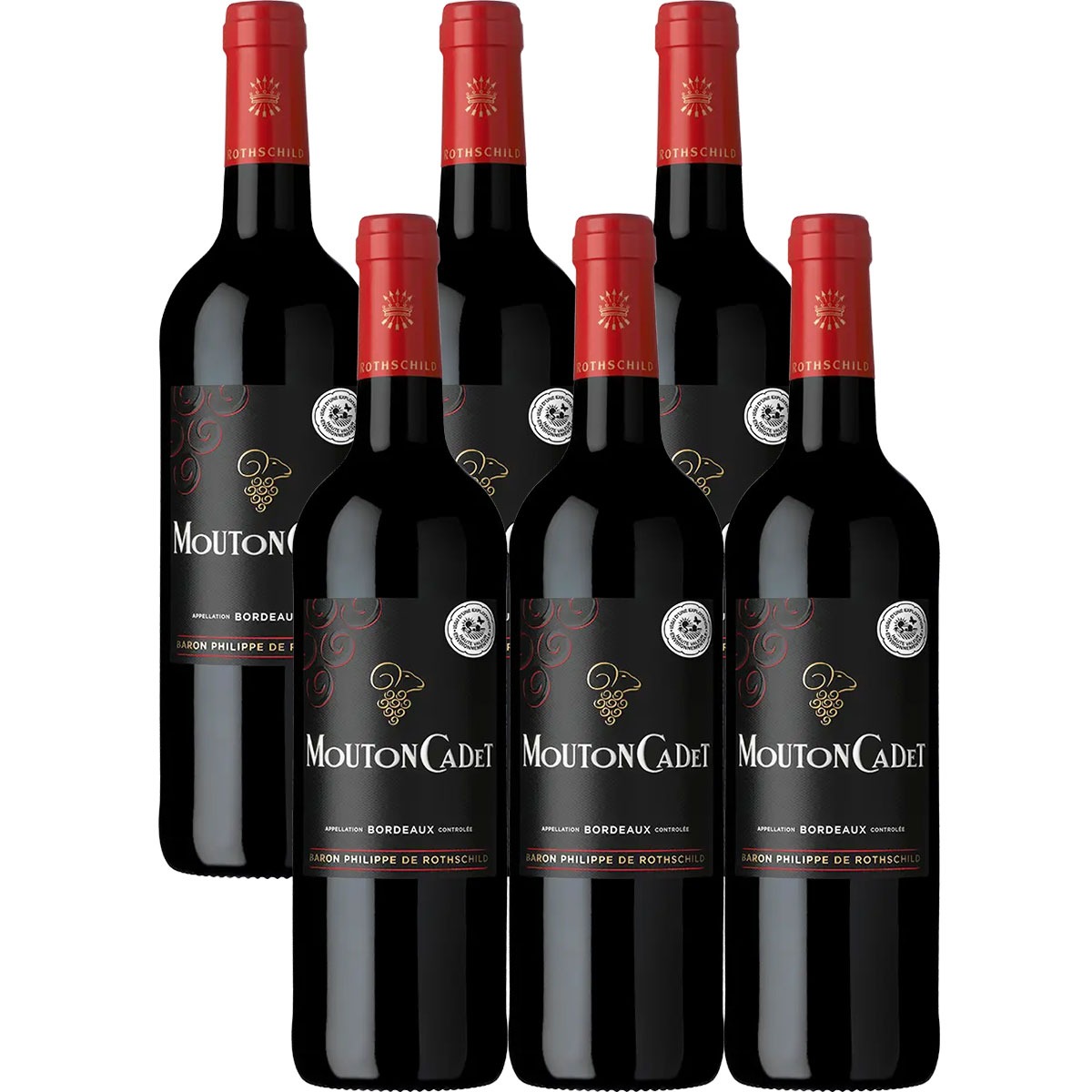 【送料無料】バロン フィリップ ド ロスチャイルド ムートンカデ ルージュ 750ml×6本 ［赤/メルロー/フランス］【北海道沖縄県東北四国九州地方は必ず送料が掛かります】