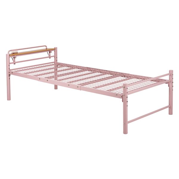 宮棚付き シングルロングベッド スモーキーピンク 約幅100x奥行232x高さ73.5cm 組立品 フレームのみ コンセント付き [敷布団別売] 23,891円