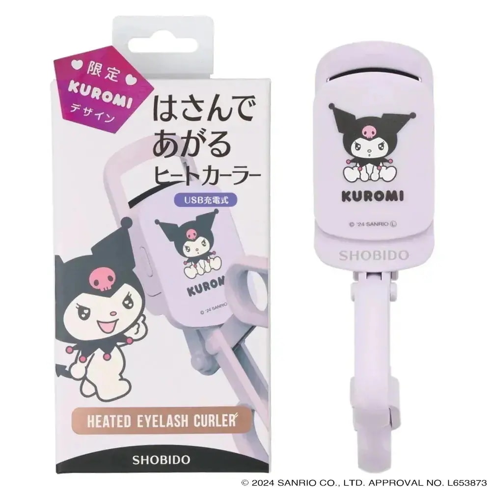 最安価挑戦サンリオデザイン はさんであがるヒートカーラー HEATED EYELH CURLER (USB充電式 ヒートカーラー 傷みにくい ホットカーラー ビューラー まつげ ゆうパケットプラスE8