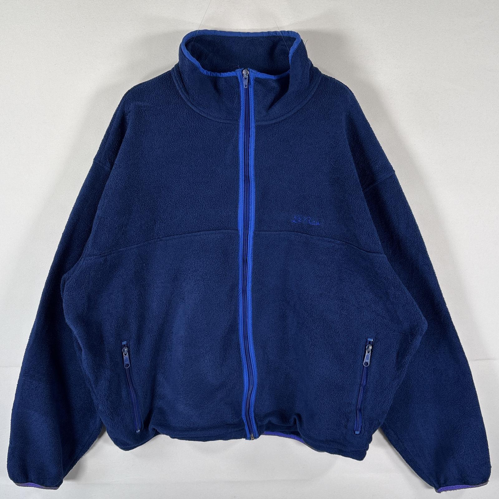 古着 80s/80年代 ヴィンテージ フルジップフリースジャケット ワンポイント刺繍 筆記体 ロゴ ブルー系 メンズ
