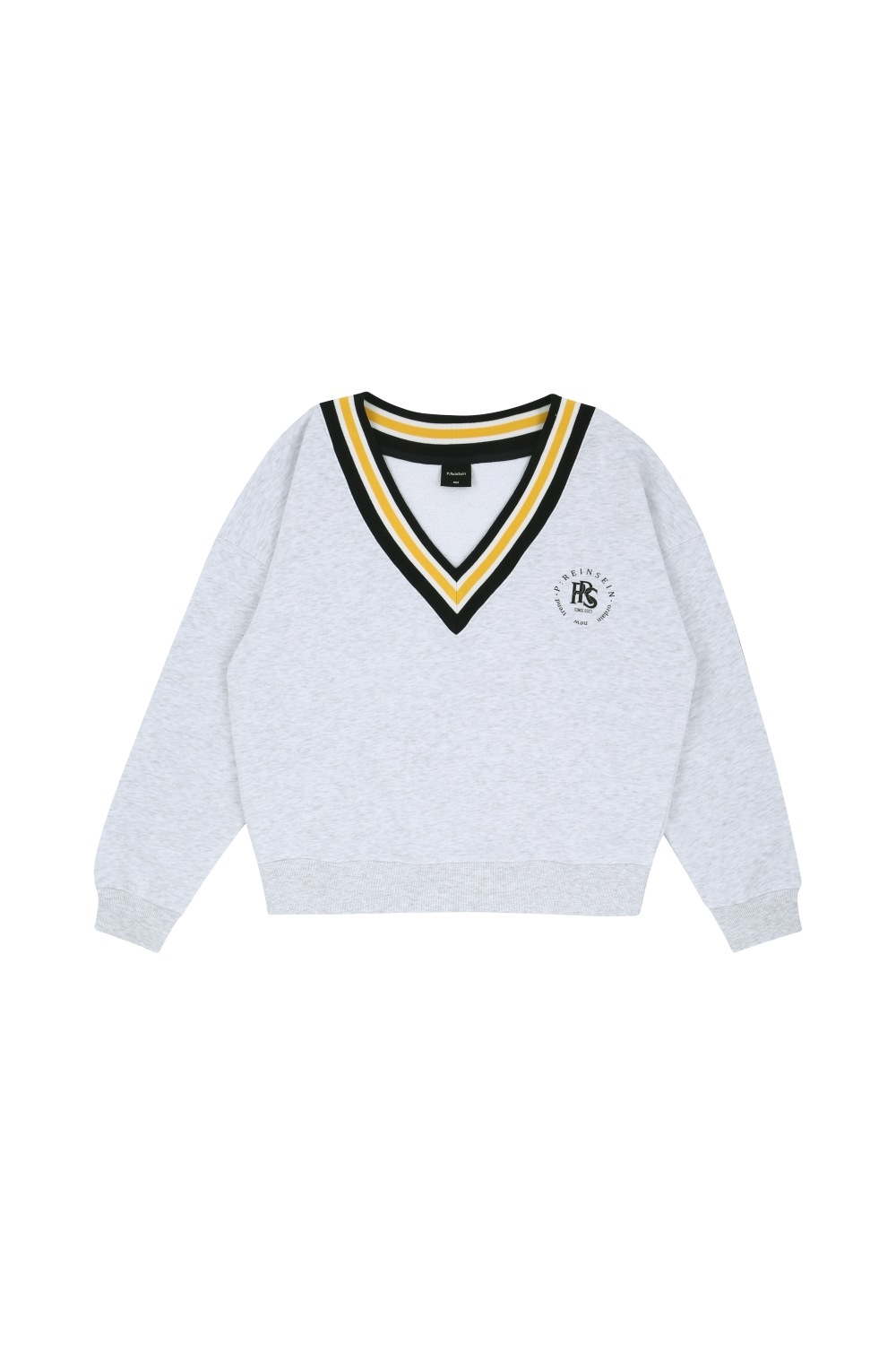 오트밀 브이넥 맨투맨