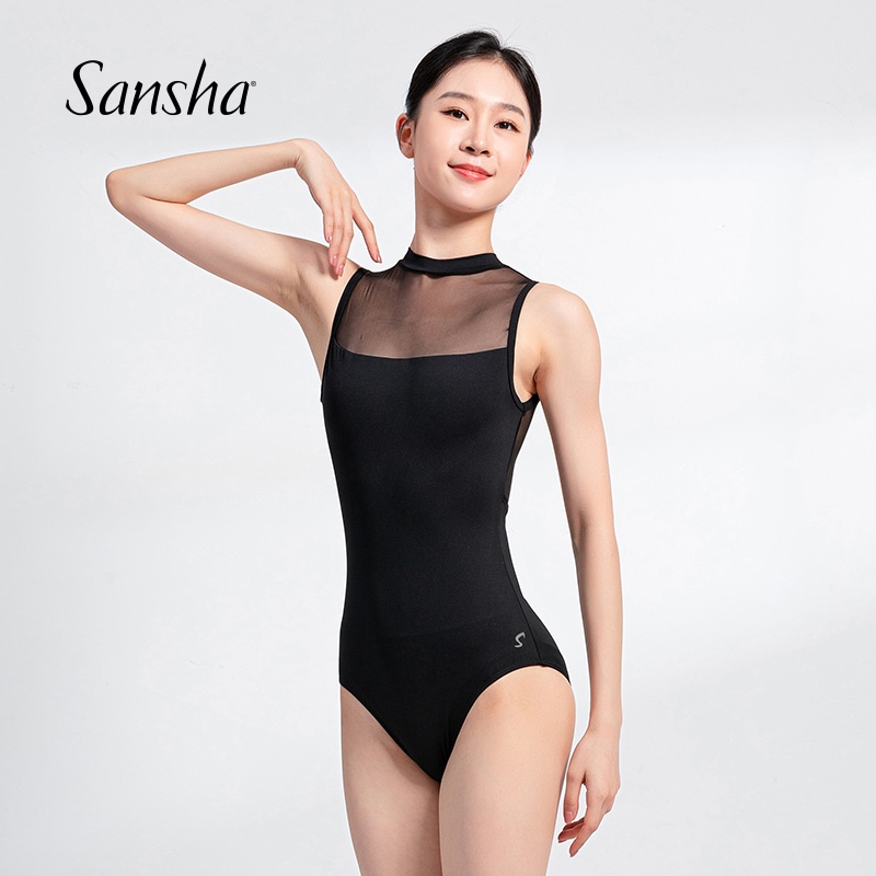 バレエ レオタード 透け感 カーストなし 大人用 ガールズ ノースリーブ 発表会 演出服 メッシュ ホルターネック オールインワン 50BD2533P