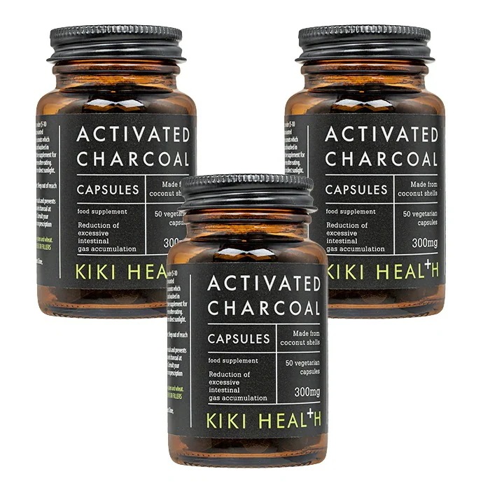 アクティベーティッドチャコール 300mg 3本 キキヘルス Kiki-Health ヤシ殻（ココナッツシェル）活性炭100% 海外発送 日時指定不可 国際郵便発送