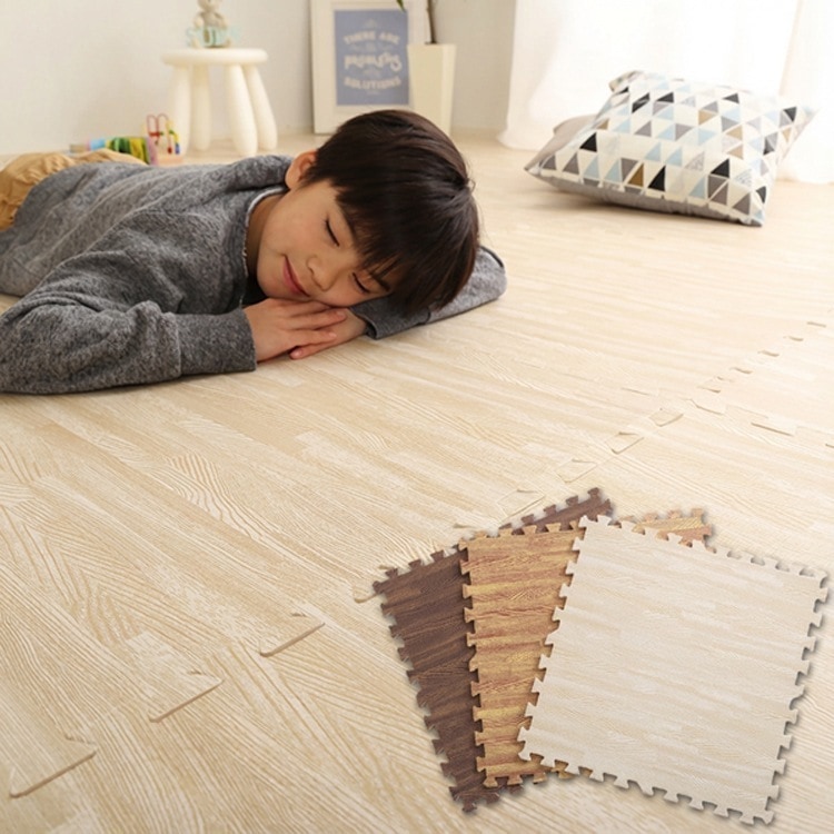 サイドパーツ付き ナチュラルな木目調ジョイントマット 24枚セット 大判60cm 安心の低ホルムアル 6,254円