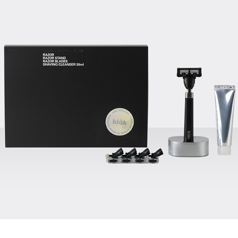 ブラック剃刀　シェービングクレンザースタンドセット韓国ビューティーブランド　優れた耐久性と切れ味 アジアデザイン