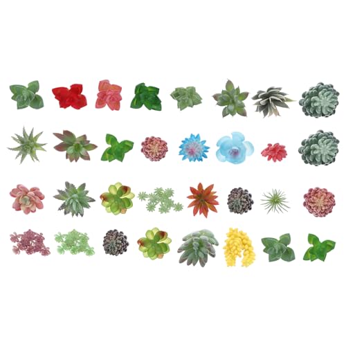 人工サボテンセット 32個 人工サボテン植物 庭や家庭用 机 装飾アレンジDIYクラフト用 フェイク花 カラー