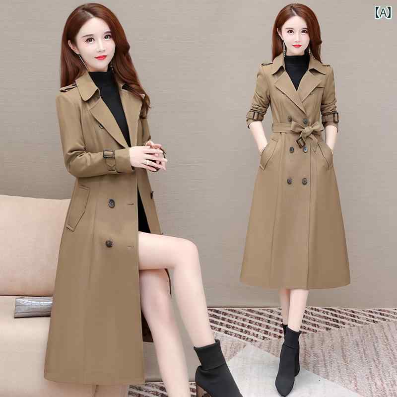 トレンチコート シンプル カジュアル 普段着 大人 きれいめ 上品 エレガント マルチシーン レディース ファッション 大きめサイズ 春秋