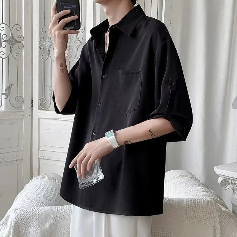 【超お得1つ買うと10個もらえる】メガ割メンズファッション シャツ 半袖シャツ 男性 夏の薄い セクション カジュアル ハーフスリーブシャツブラウス
