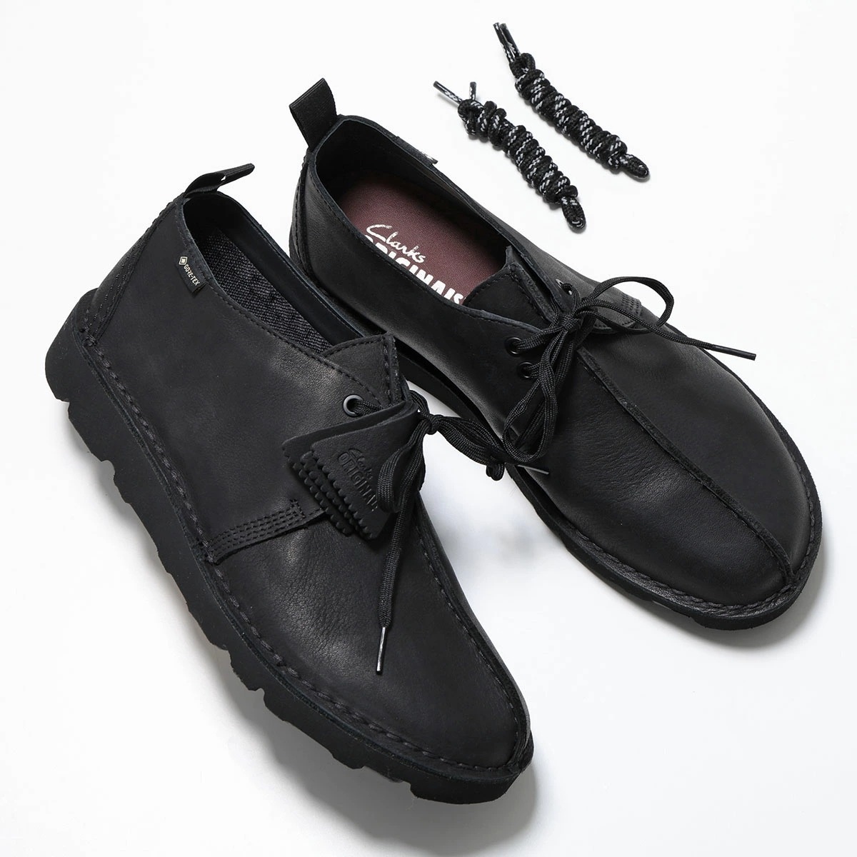 Clarks クラークス レザーシューズ Desert TrekGTX デザート トレック ゴアテックス 26177725 メンズ ビブラムソール 軽量 靴 Black-Leather