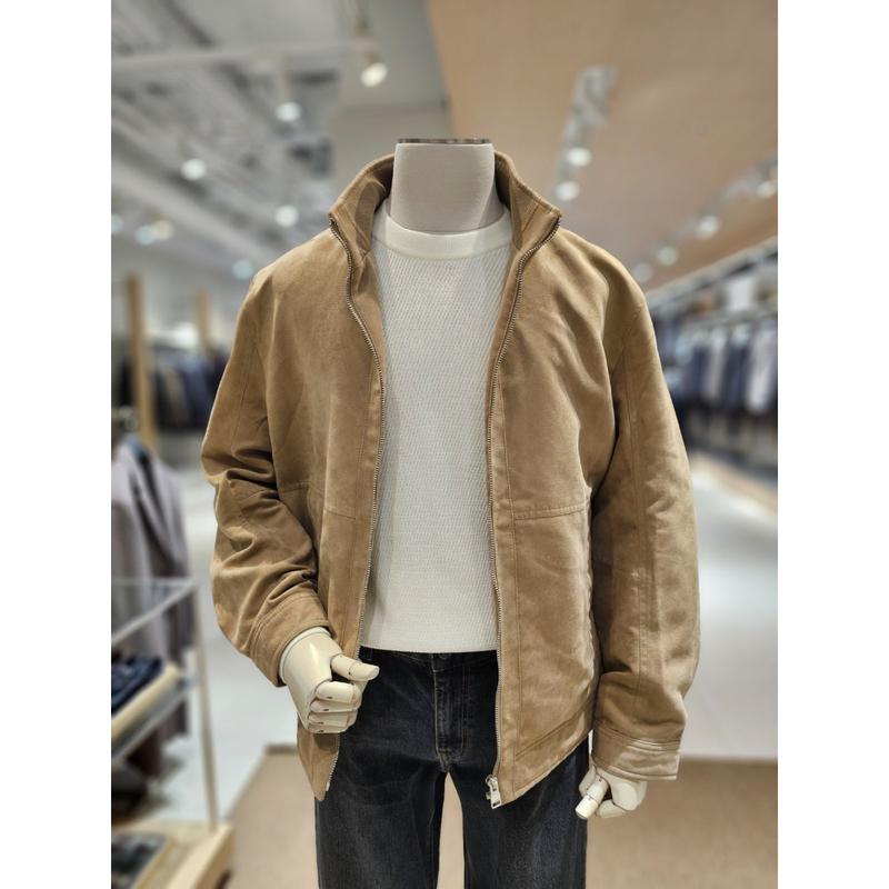 [坡州店] [AND Z()] ベージュカラー 人工スエードハイネックジャンパー (BZG1JJ1101BE)