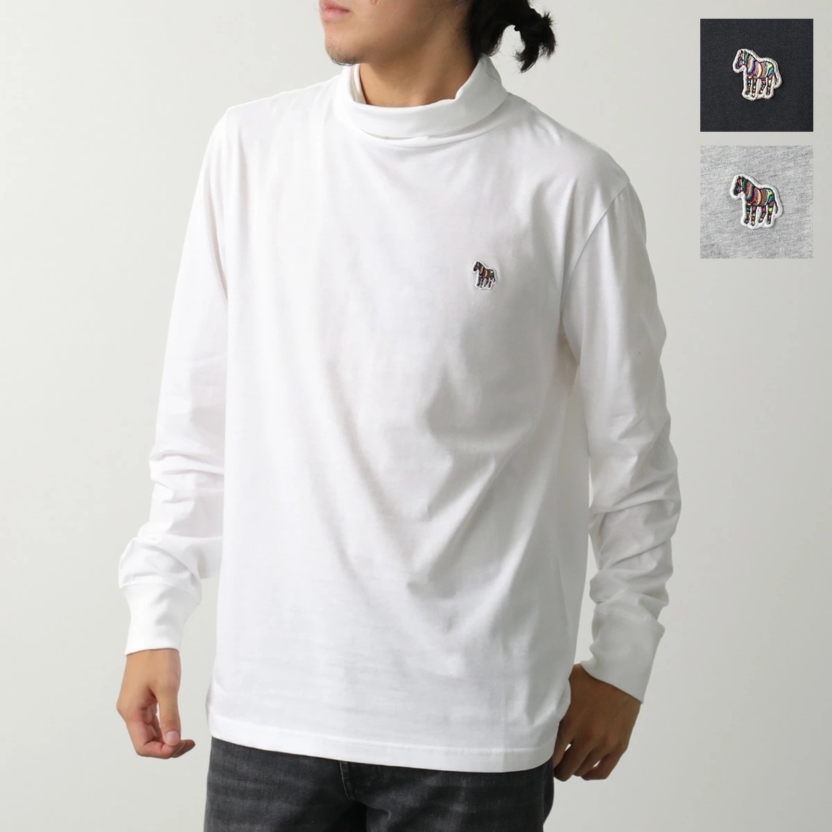 Paul Smith ポールスミス 長袖Tシャツ LS ROLL NECK TSHIRT ZEBRA M2R-391U-KZEBRA メンズ ゼブラ カットソー タートルネック ハイネック カラー3色