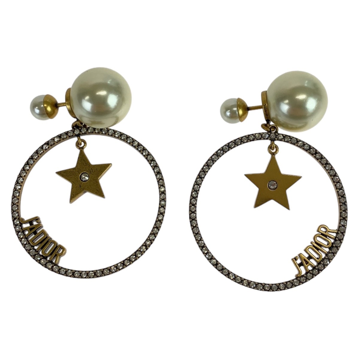 美品 JA DIOR ゴールド フェイクパール/メタル ピアス フェイクパール レディース 503405