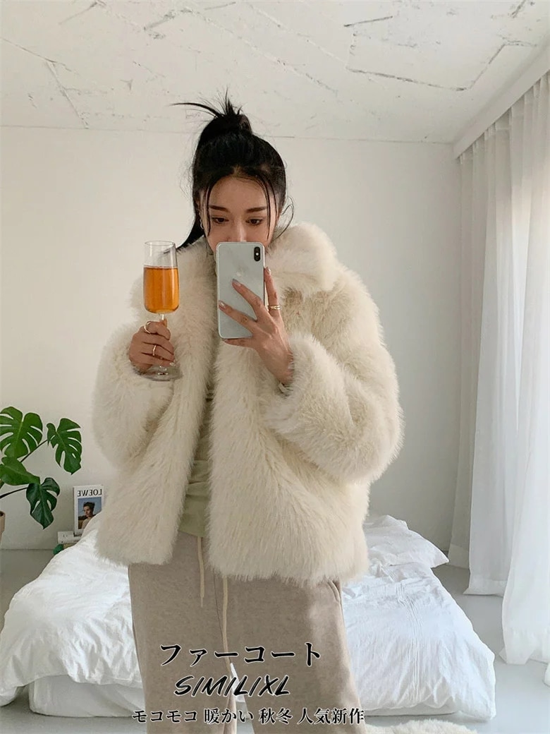 ファーコート高級毛皮コートレディース「S/M/L/XL」可愛い通勤OLオフィス披露宴二次会防寒性抜群フェイクファーコート秋冬アウターショート丈コート厚暖か防寒カジュアル体型カバー20304050おしゃ