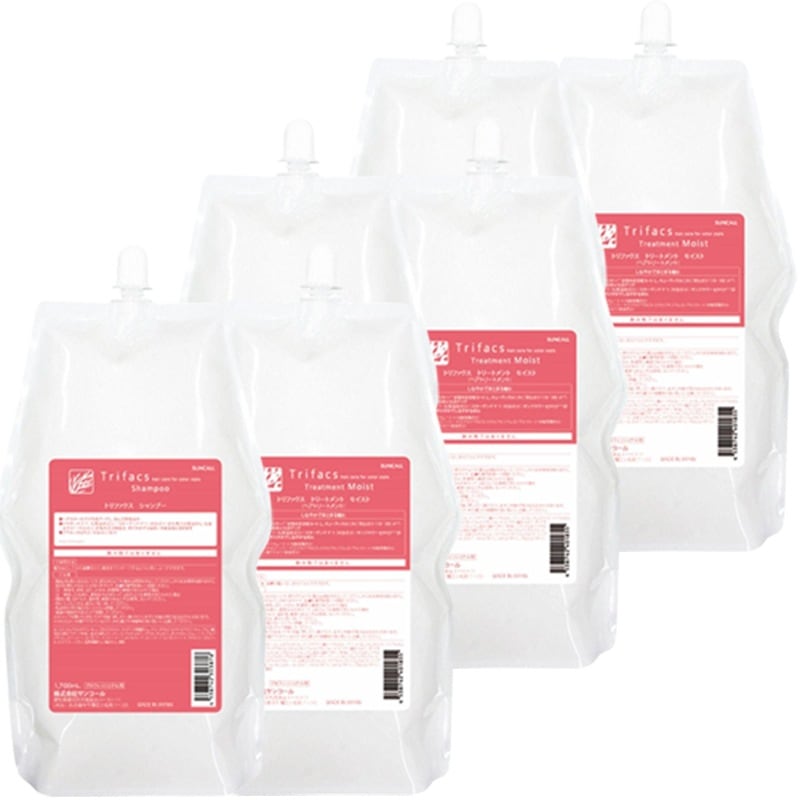 トリファクス シャンプー 1700mL ×3個 + トリートメント モイスト 1700g ×3個 セット 詰め替え