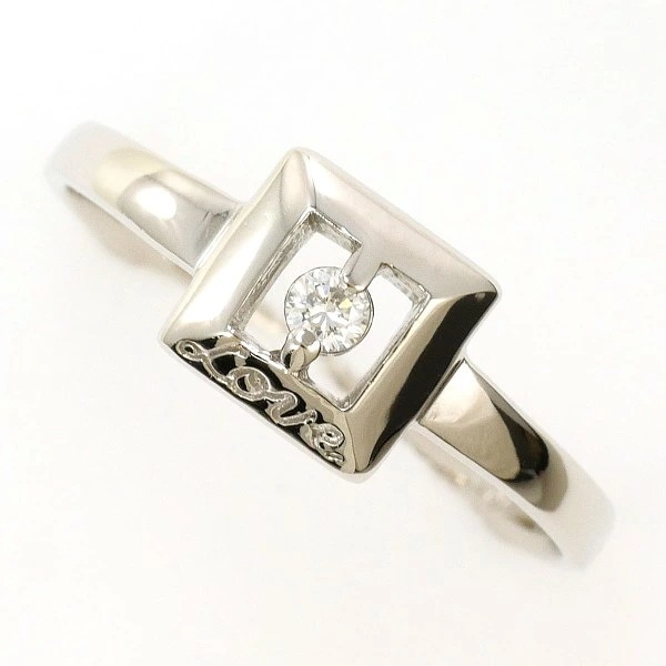 PT900 プラチナ リング 指輪 11.5号 ダイヤ 0.04 ジュエリー 中古