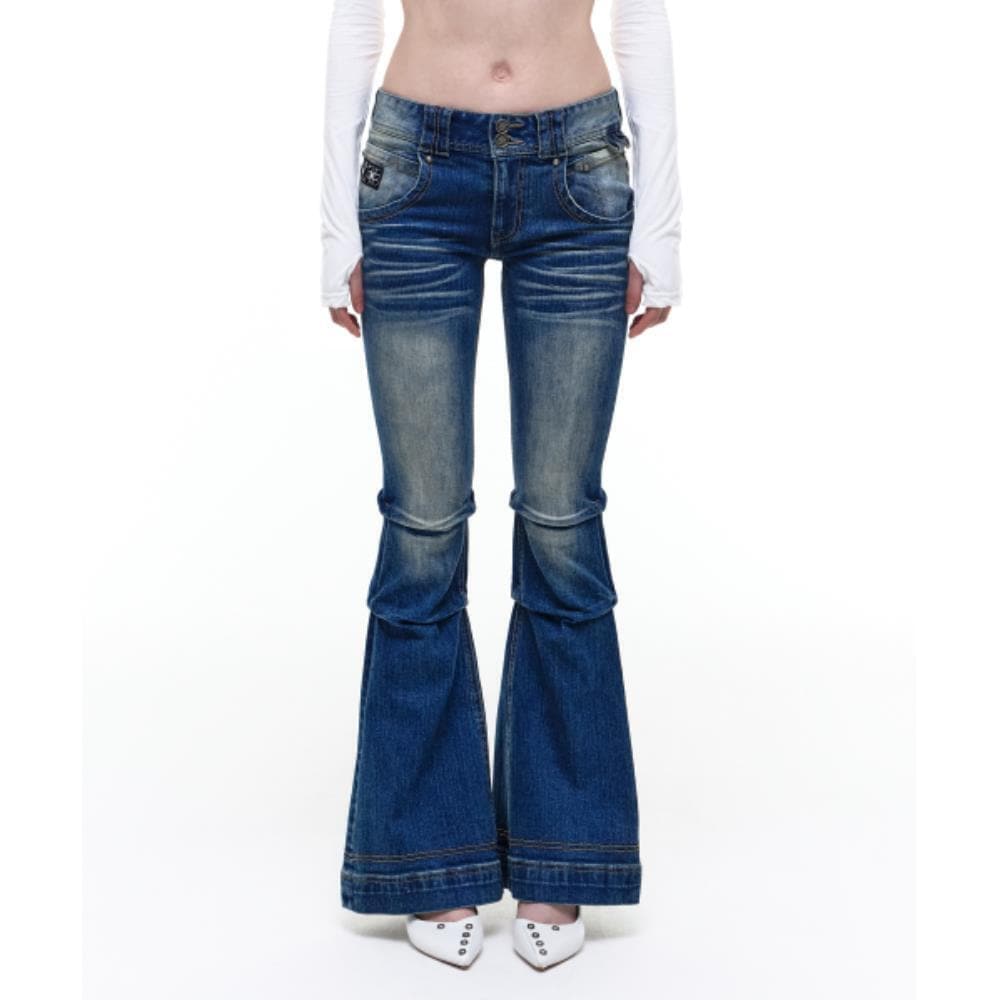 OPUS0012 Op 09 STUNNER FLARE DENIM PANTS MBLUE OP5B1D655