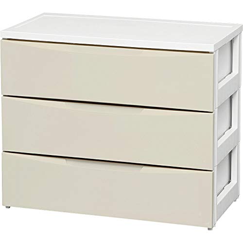 アイリスオーヤマ チェスト ワイド 3段 日本製 幅72.5×奥行41.5×高さ61.5cm ホワイト / アイボリー 白 プラスチック COD-723