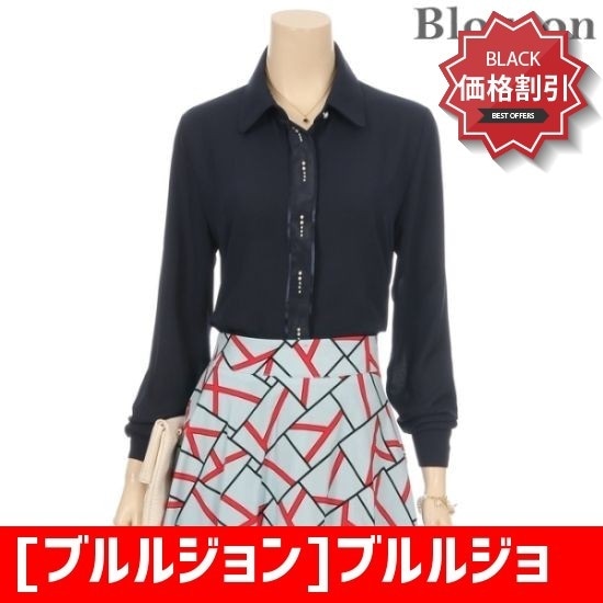 [ブルルジョン]ブルルジョン[ブルルジョン]路傍晋州ポイントカラブラウス[B1803BL058A] ソリッドシャツ/ブラウス/ 韓国ファッション