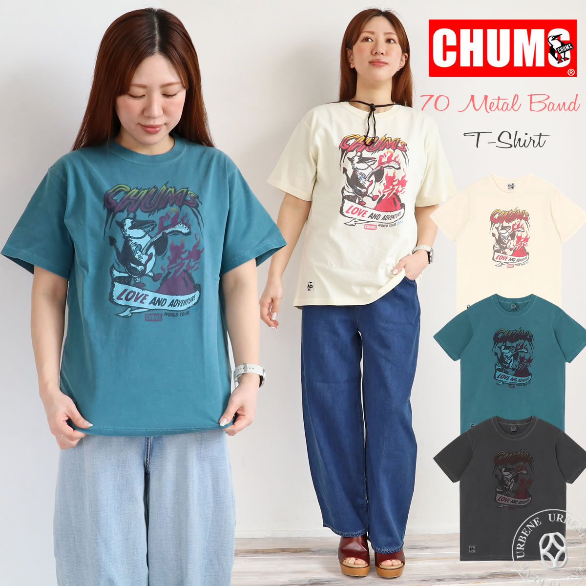 CHUMS チャムス Tシャツ 半袖Tシャツ 70年代 メタルバンド Tシャツ 5,105円