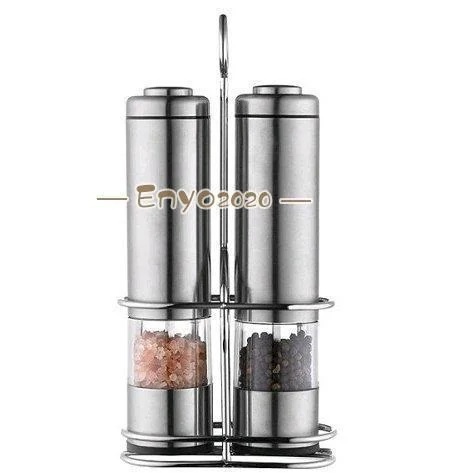 即日発送 ペッパーミル 電動ミル ステンレス製 調味料挽き 操作簡単 多機能 粗さ調節 こしょう 岩塩 ソルト 香辛料に適 2パック