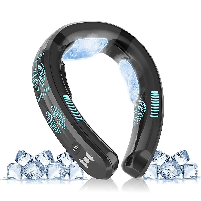 即納：Azidxu ネッククーラー 首掛け扇風機 ネックファン 【2025最強進化上下送風】 風量3段階調節 3つの冷却プレート搭載 ネッククーラー 冷却プレート Type-C充電 10000mAh大 12,803円