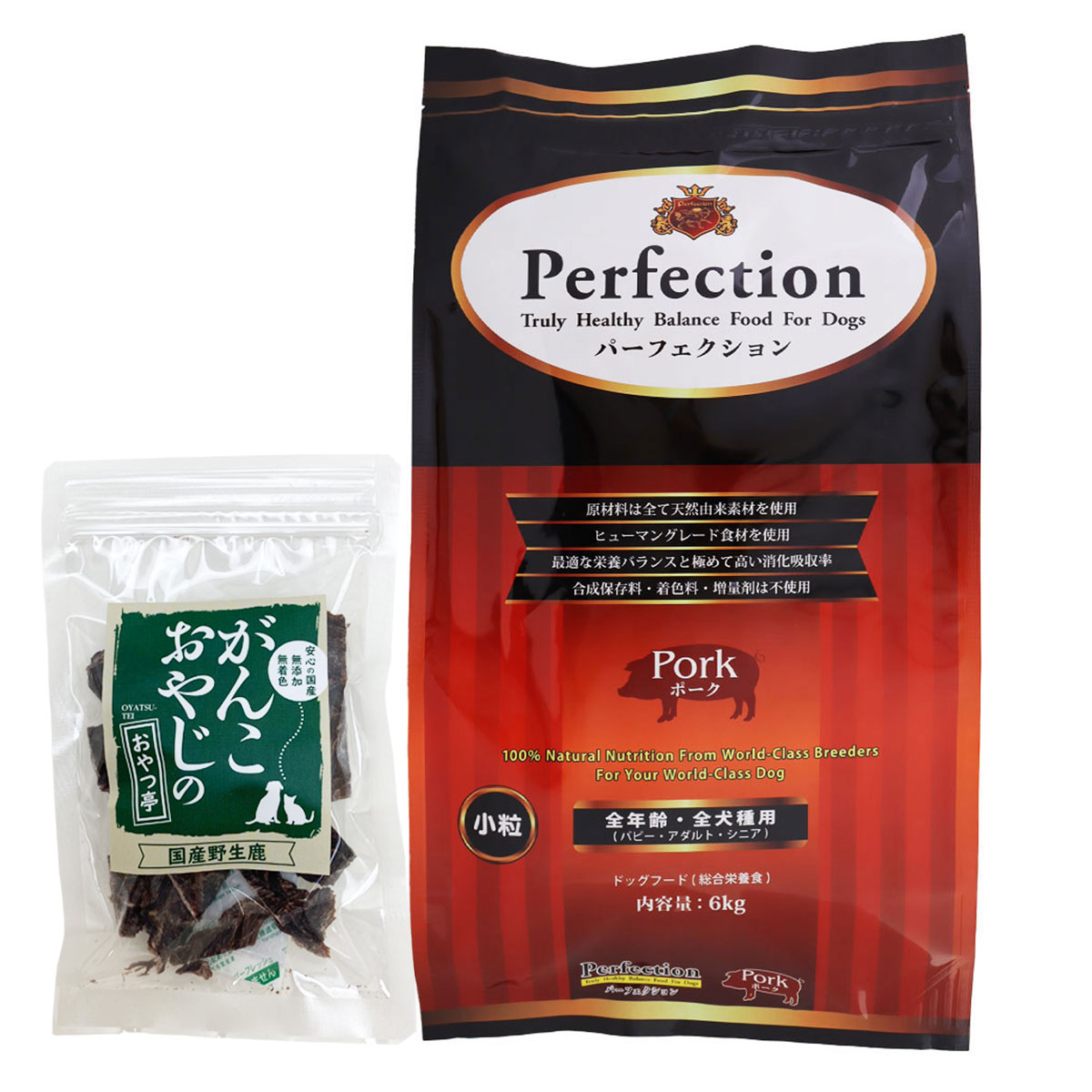 パーフェクション ドッグフード ポーク 小粒 6kg【国産鹿肉ジャーキー20g付き】