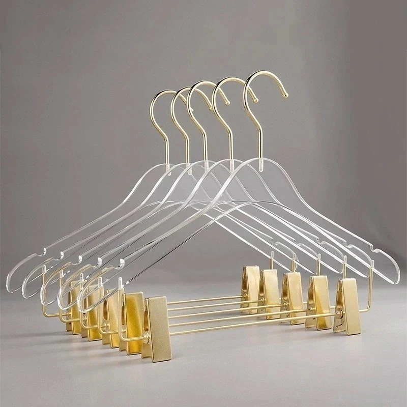 新型ハンガーファッションアクリルハンガー透明ハンガー衣類店展示ハンガーウェディングドレス店軽奢なクリスタルハンガー