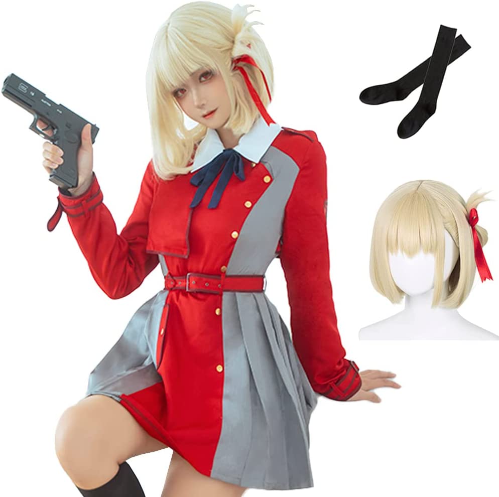 井ノ上たきな 風 コスプレ衣装 5点「Rekucci」 リコリスリコイル リコリコ 風 Lycoris Recoil いのうえ たきな かつら コスム ハロウイーン