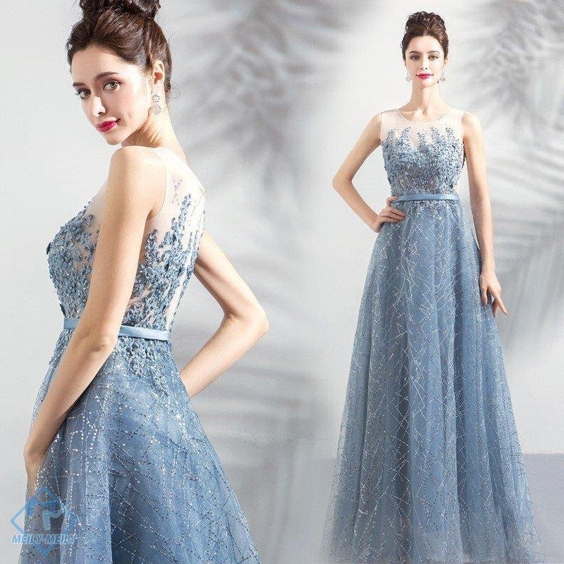 カラードレス 青 イブニングドレス 結婚式 ロングドレス 演奏会 フォーマル 安い 花嫁 カクテルド