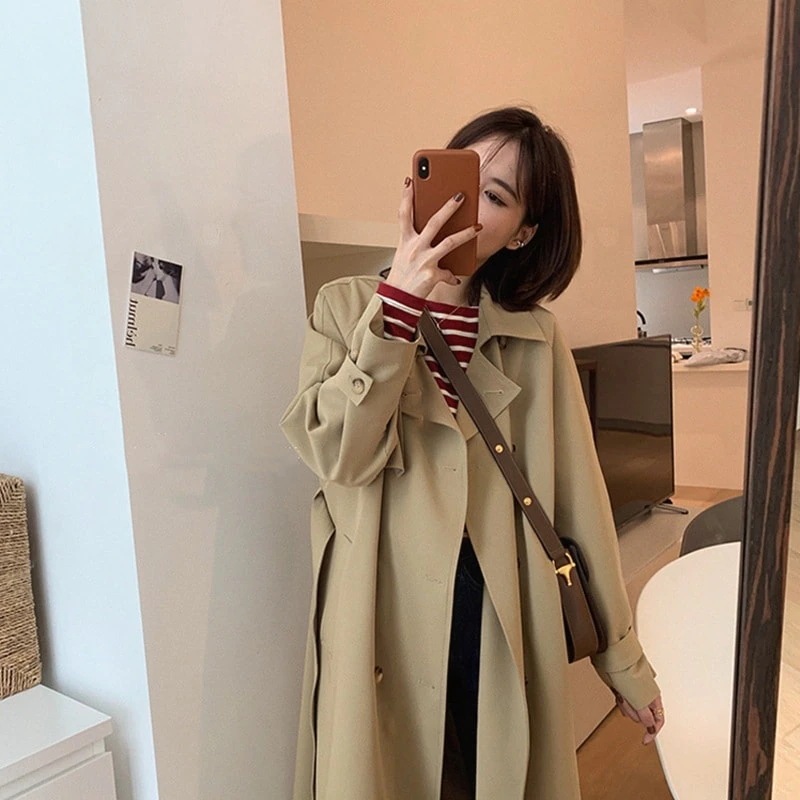 メガ割韓国ファッション トレンチコートショット丈 トレンチコート 通勤 通学 春秋 小柄 アウター ジャケット 秋アウター カーディガン トップスジャケット レディース メガ割