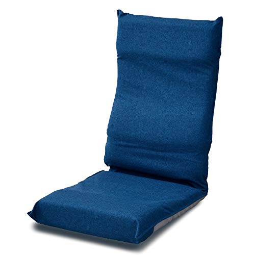 [山善] 座椅子 コンパクト (幅43*) リクライニング ハイバック 折りたたみ お尻がズレにくい