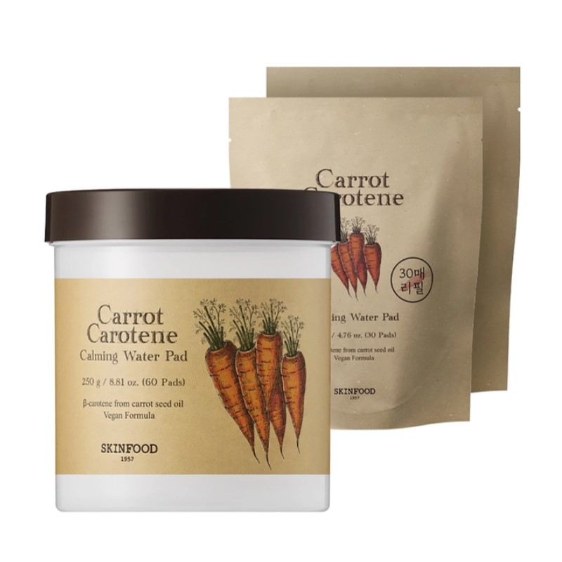 120枚/キャロット カミング ウォーターパッド 本品60枚+詰め替え30枚x2