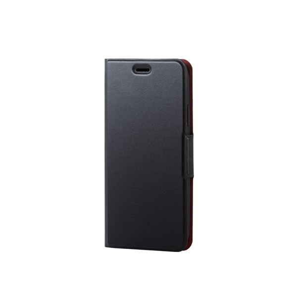 （まとめ）エレコム iPhone XR/ソフトレザーカバー/薄型/磁石付/ブラック PM-A18CPLFUBK(×2セット)