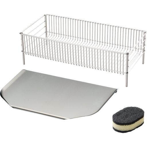 ラバーゼ LA BASE 有元葉子 ステンレスNEW水切りかご 水切りトレー 2点セット スリム 縦置きタイプ スポンジ付 日本製 燕三条 RLM-8735