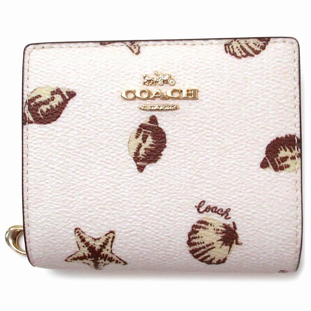 コーチ 財布 COACH アウトレット コーチ スナップウォレット シェル プリント貝殻柄 二つ折り財布 CBO73 IMCAH 12,768円