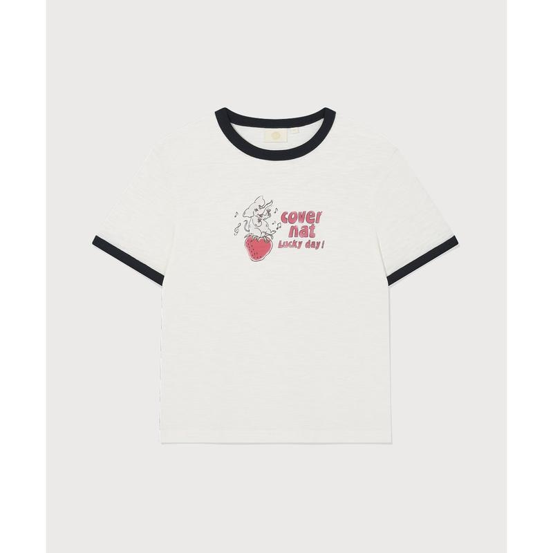 ウーマン エレファント グラフィック リンガー Tシャツ オフホワイト CO2602ST83 OW