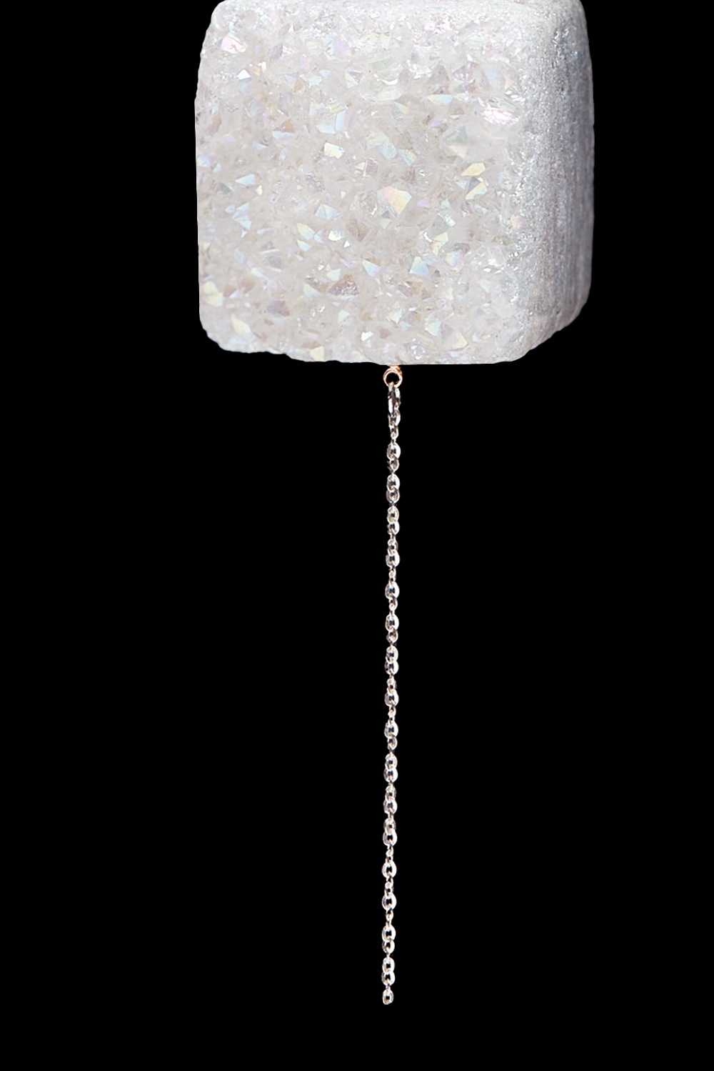 10mm White Druzy Agate Necklace