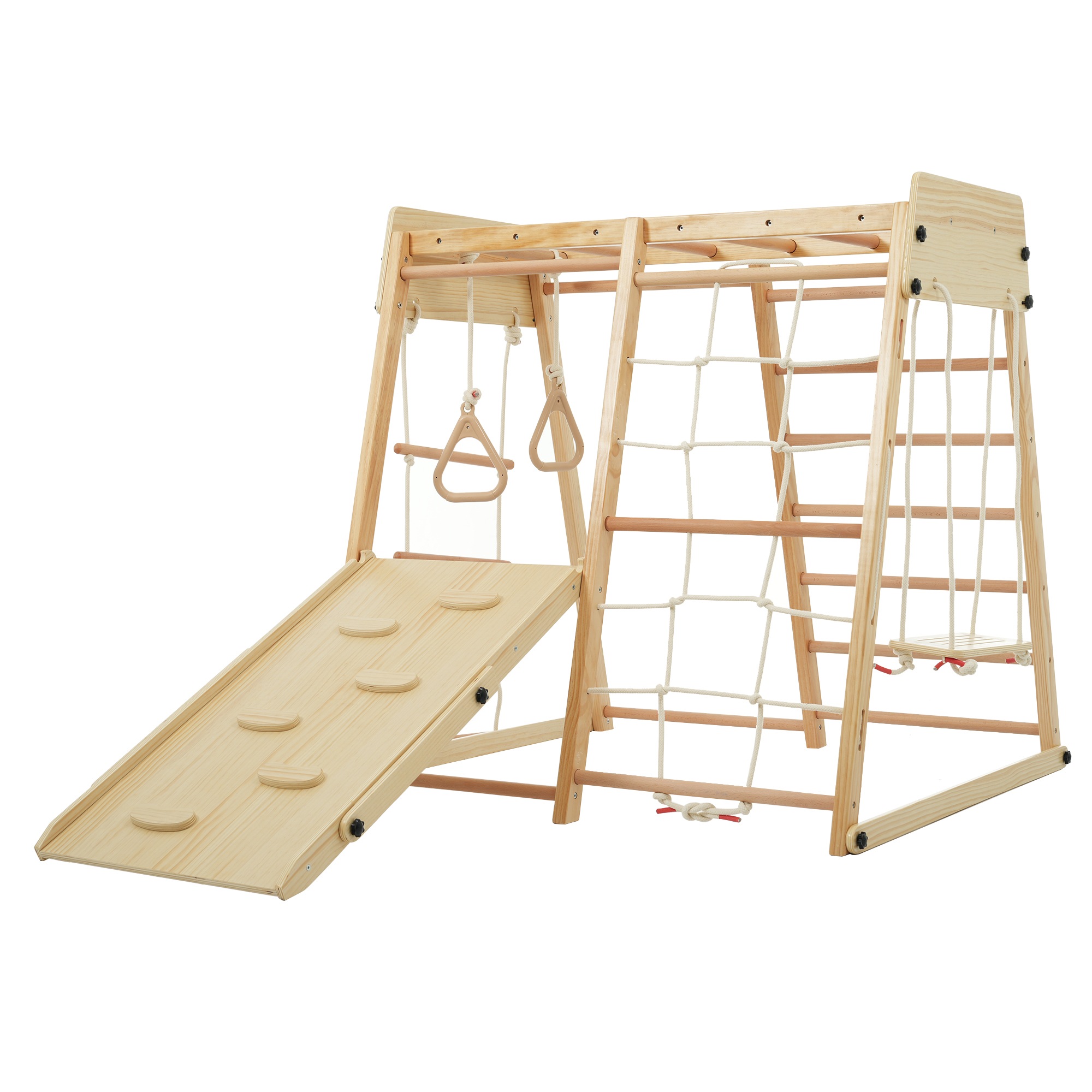 【国内発送 無-送料】1539ジャングルジム 折りたたみ 9in1 滑り台 室内 木製 大型遊具 天然木 耐荷重80kg ギフト 子供用 女の子 男の子 子ども 誕生日 クリスマス プレゼント