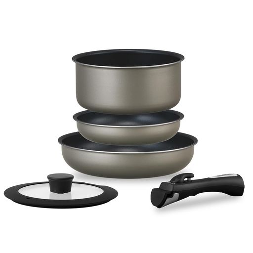 【AMAZON.CO.JP限定】 アイリスオーヤマ フライパン 鍋 セット IH&ガス火対応 5点 1人暮らしセット ダイヤモンドコート ダイヤモンドコートパン シルバー 取っ手のとれる 軽量 こびり