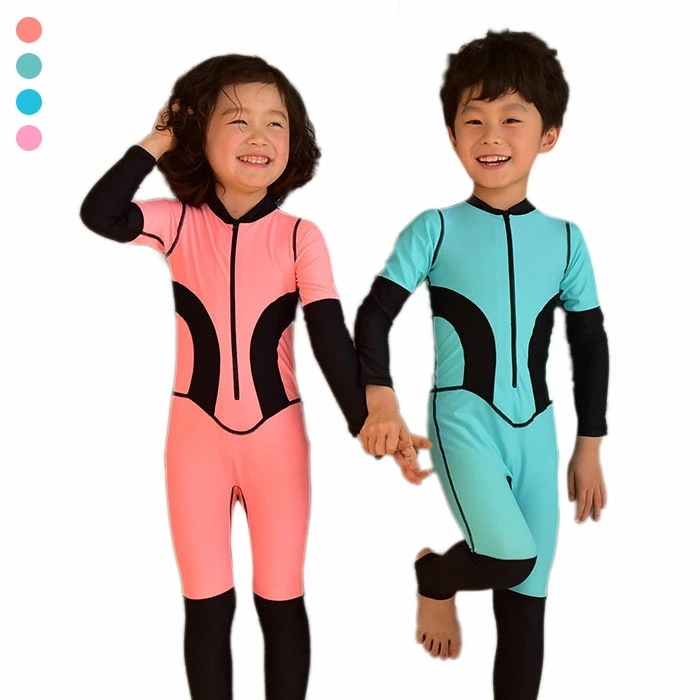 【2枚購入で1oo円OFF】キッズ 水着 子供 男子 女子　トップス 長袖　オールインワン　水着　 ウェットスーツ　スクール プール ビーチ 夏 海水浴 温泉 キッズ ジュニア スイミング スクール